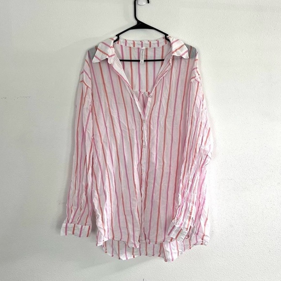 Striped Fabletics button up shirt size XL - Picture 1 of 4